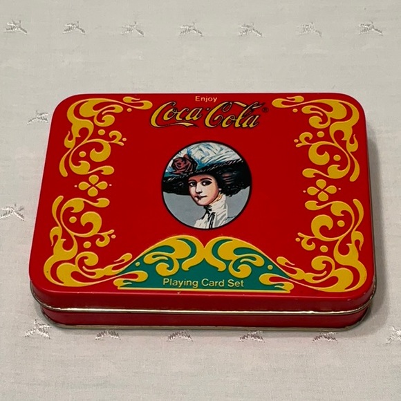 Coca Cola Other - Coca-Cola Playing Card Set Double/Hinged Tin